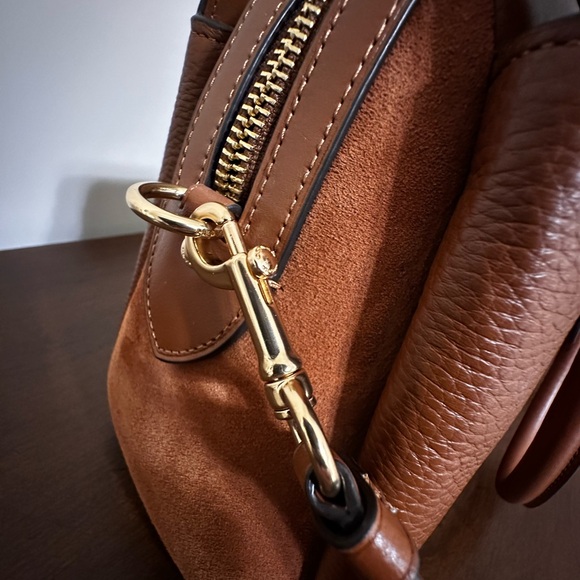 Coach Darcie Carryall F2348-CM100 Leather Suede Redwood Brown - Picture 15 of 16